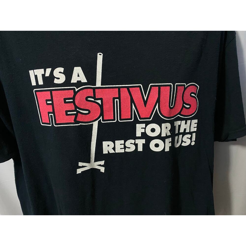 SEINFELD Festivus T-Shirt — Black Men's XL Graphic Tee